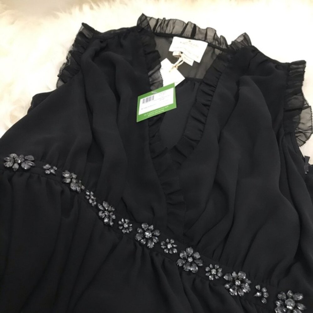Kate Spade Chiffon Embellished Mini Dress - Picture 6 of 8